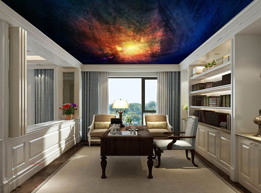 Avikalp MWZ3324 Sun Multi Coloured Space HD Wallpaper for Ceiling