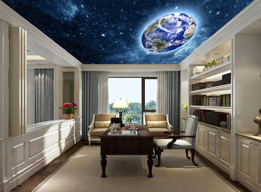 Avikalp MWZ3329 Space Stars Earth Globe HD Wallpaper for Ceiling
