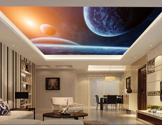 Avikalp MWZ3337 Earth Moon Sun HD Wallpaper for Ceiling