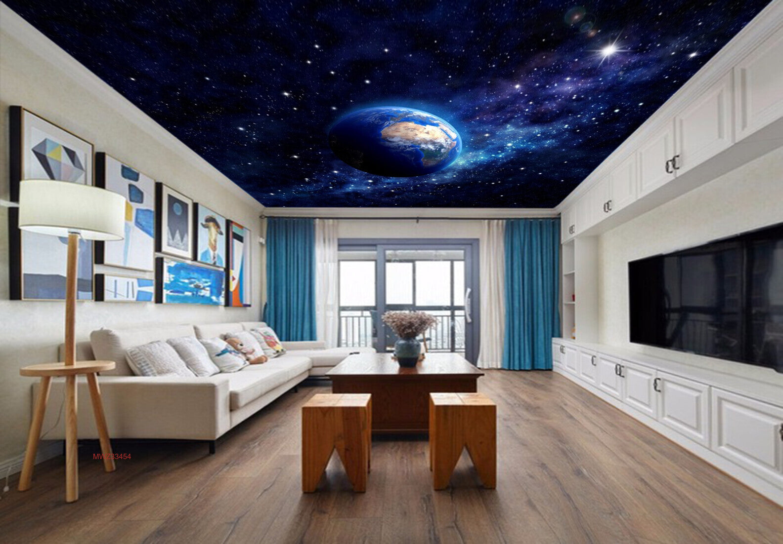 Avikalp MWZ3345 Earth Stars Space HD Wallpaper for Ceiling