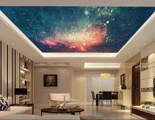 Avikalp MWZ3350 Blue Red Galaxy Stars HD Wallpaper for Ceiling