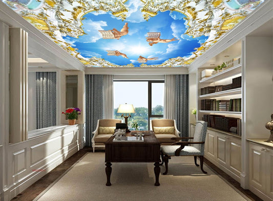 Avikalp MWZ3351 Clouds Babies Books Architecture HD Wallpaper for Ceiling