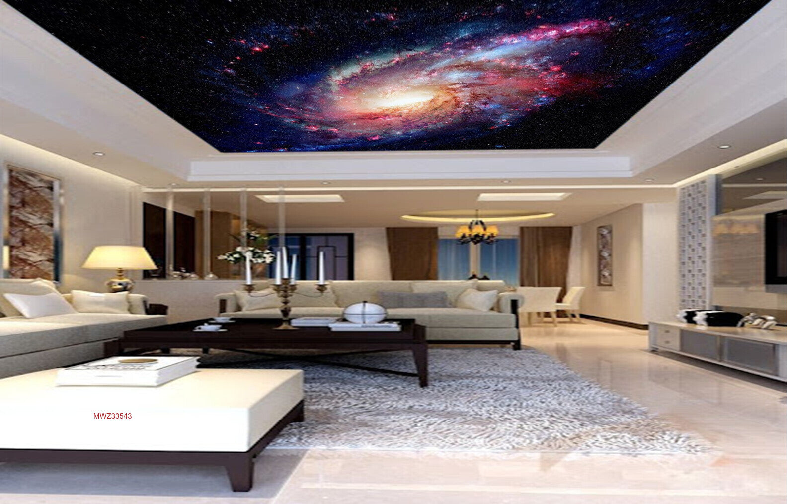 Avikalp MWZ3354 Black Galaxy Sun HD Wallpaper for Ceiling