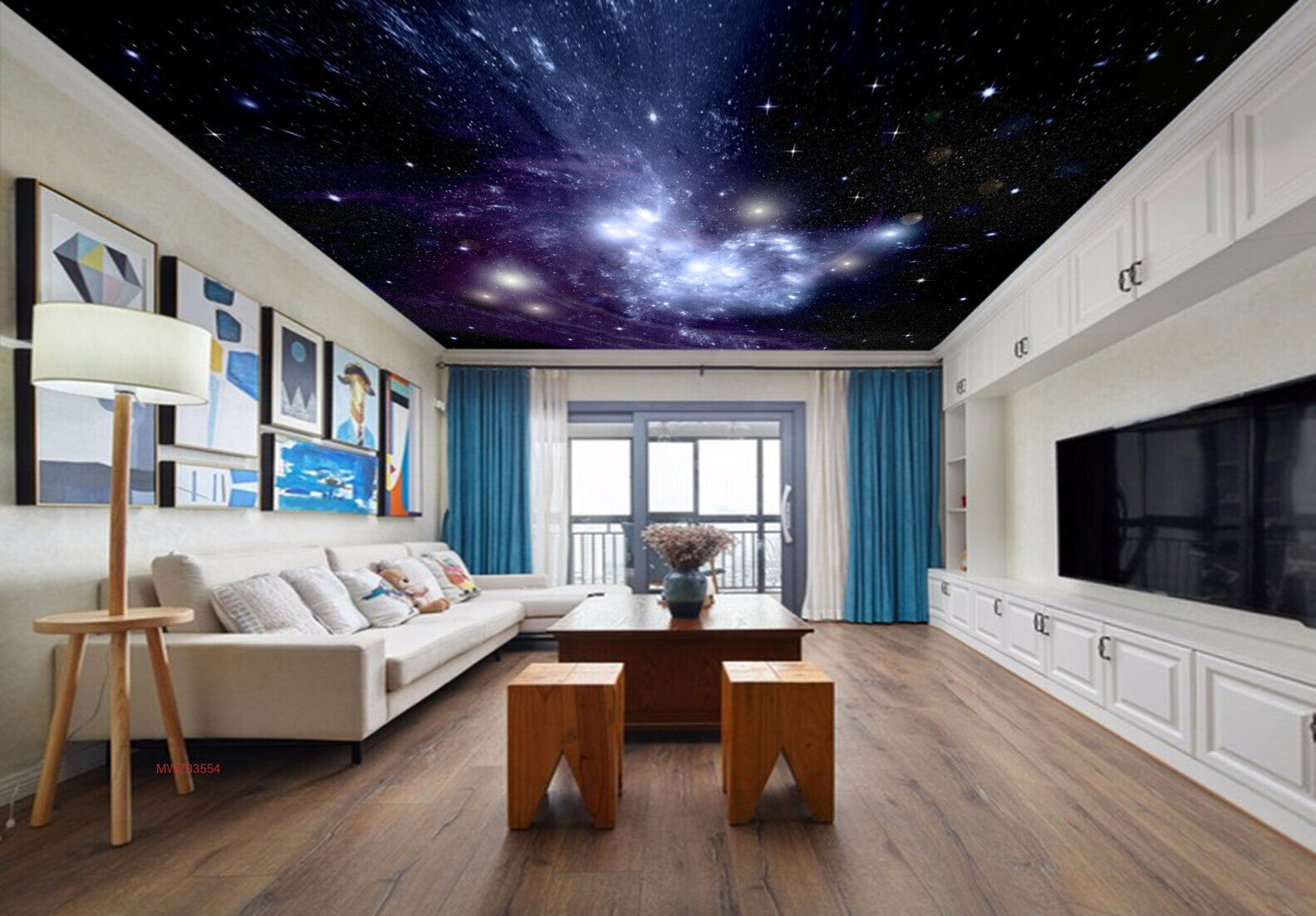 Avikalp MWZ3355 Stars Galaxy Moon HD Wallpaper for Ceiling