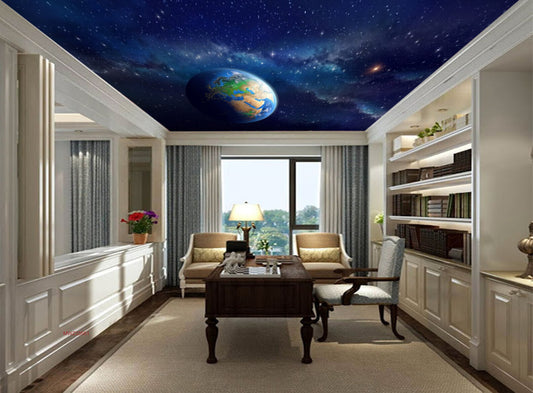 Avikalp MWZ3356 Global Earth Solar System Stars HD Wallpaper for Ceiling