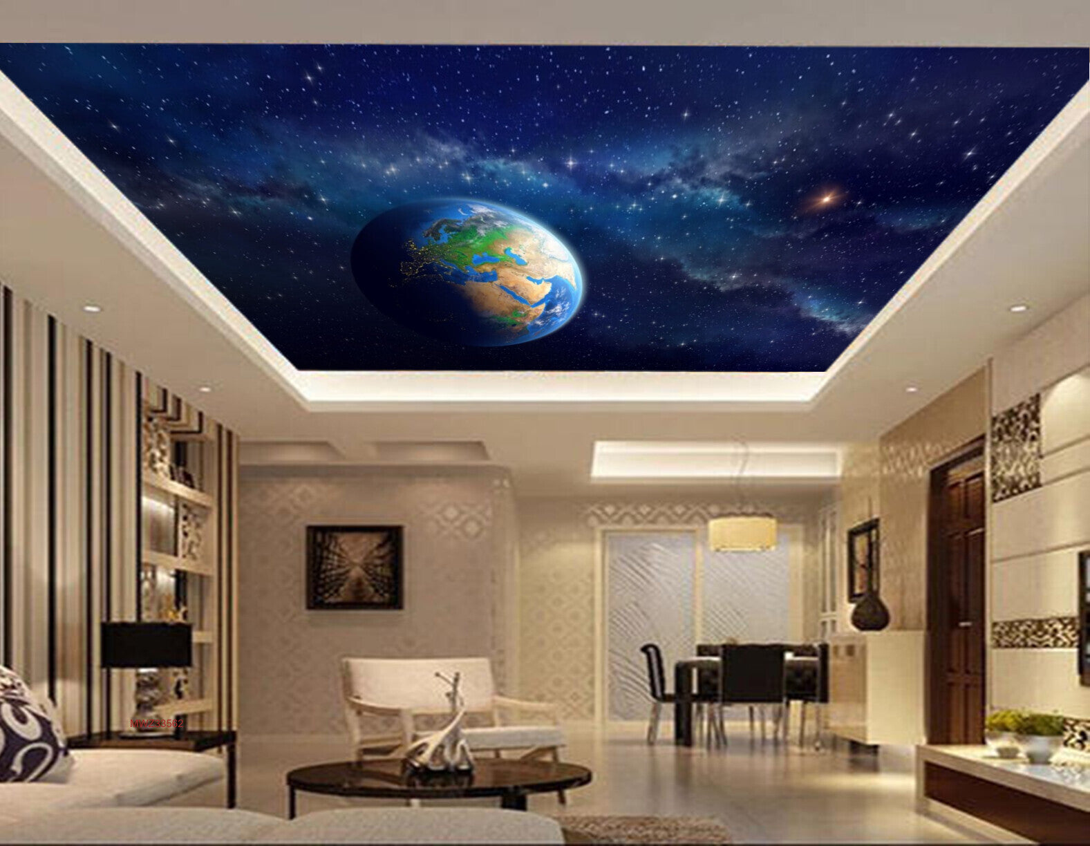 Avikalp MWZ3356 Global Earth Solar System Stars HD Wallpaper for Ceiling