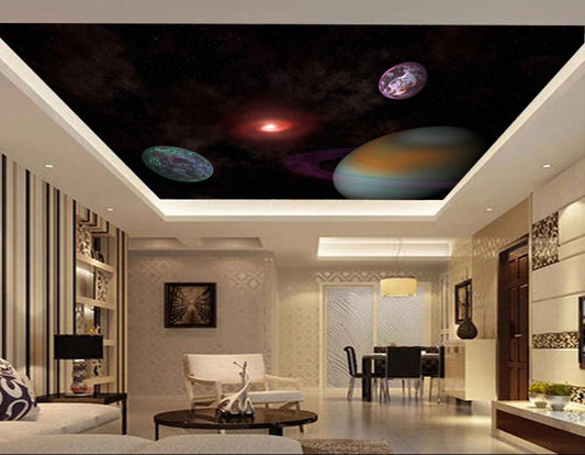 Avikalp MWZ3359 Earth Moon Sun Planets Space HD Wallpaper for Ceiling