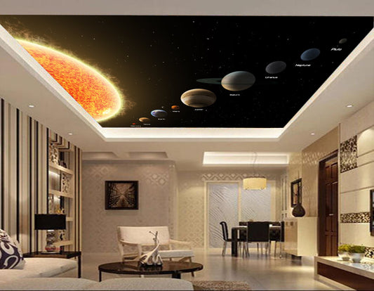 Avikalp MWZ3360 Sun Solar System Planets HD Wallpaper for Ceiling