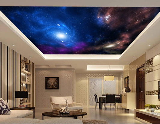 Avikalp MWZ3361 Blue Purple Red Galaxy HD Wallpaper for Ceiling