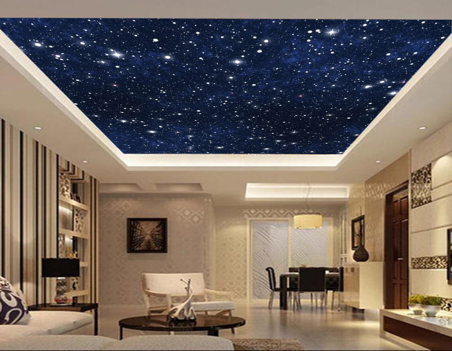 Avikalp MWZ3366 Blue Black Space Stars HD Wallpaper for Ceiling