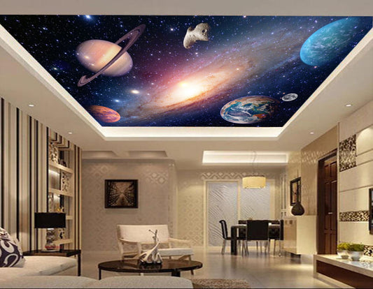 Avikalp MWZ3368 Solar System Earth Stars Sun HD Wallpaper for Ceiling