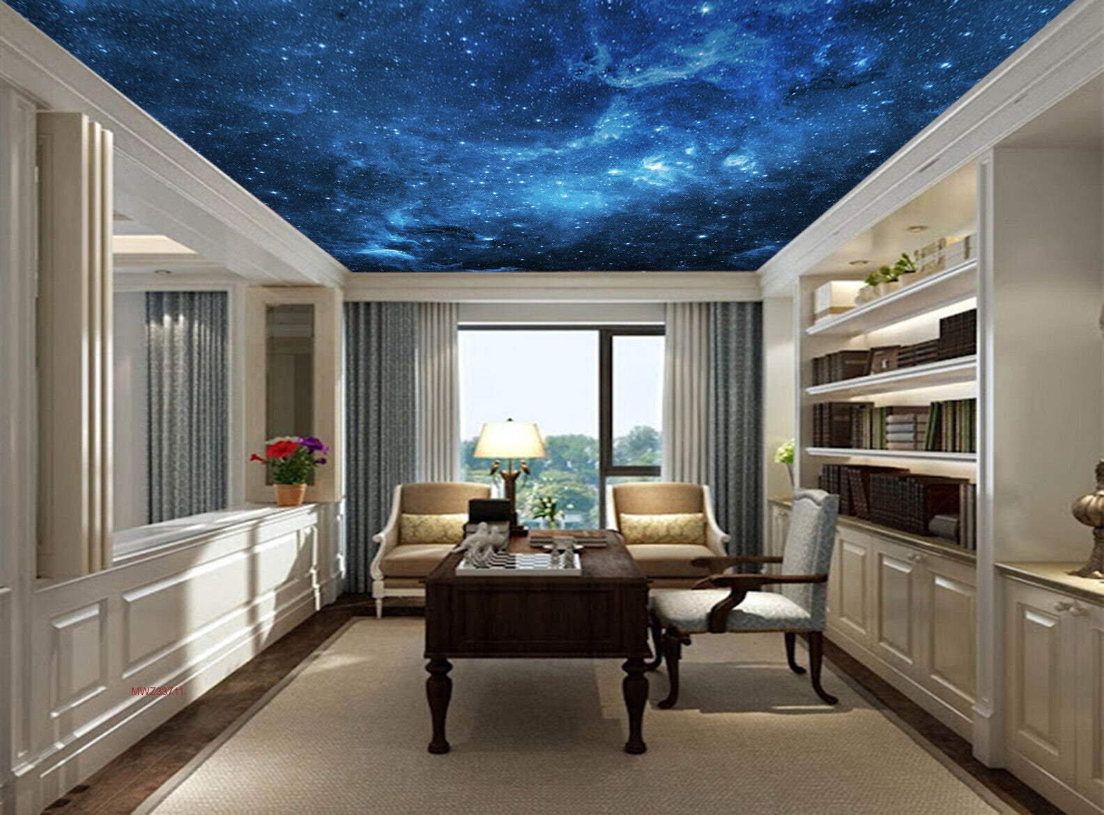 Avikalp MWZ3371 Blue Black Galaxy Stars HD Wallpaper for Ceiling