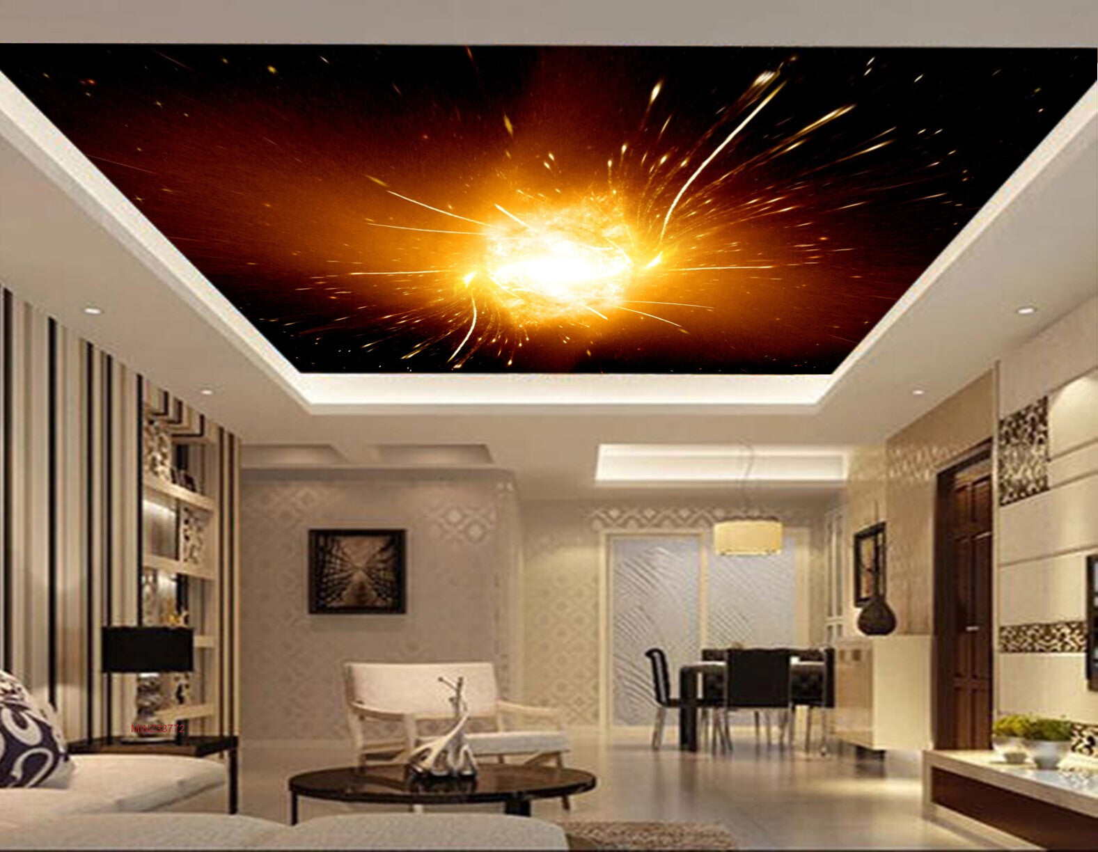 Avikalp MWZ3377 Galaxy Shing Sun HD Wallpaper for Ceiling