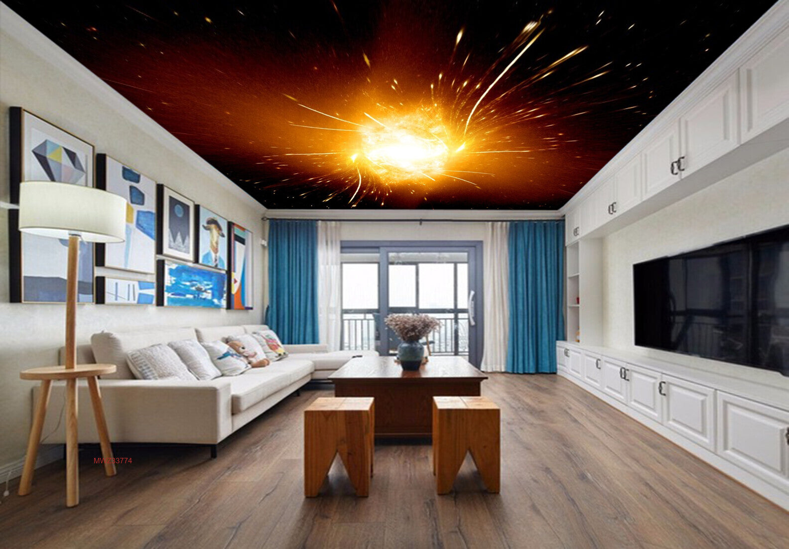 Avikalp MWZ3377 Galaxy Shing Sun HD Wallpaper for Ceiling