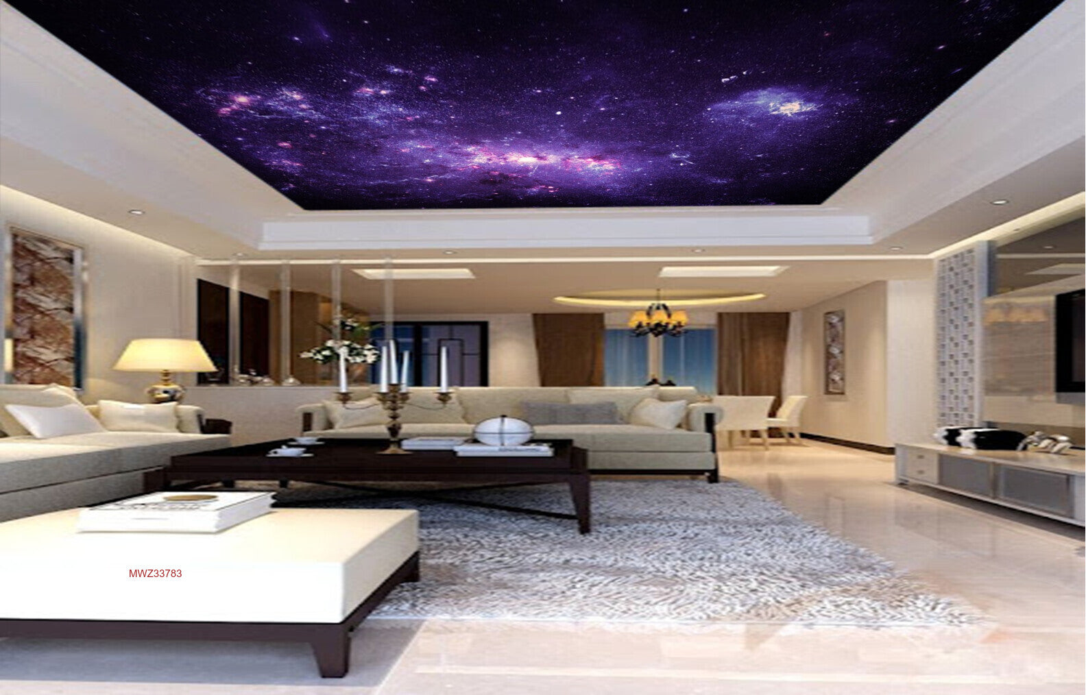 Avikalp MWZ3378 Purple Space Stars HD Wallpaper for Ceiling