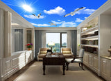 Avikalp MWZ3380 Clouds Sun Birds HD Wallpaper for Ceiling