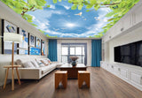 Avikalp MWZ3382 Sun Clouds Trees Birds HD Wallpaper for Ceiling