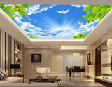 Avikalp MWZ3383 Birds Clouds Trees Flowers HD Wallpaper for Ceiling