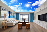 Avikalp MWZ3390 Sun Clouds Birds Sky HD Wallpaper for Ceiling