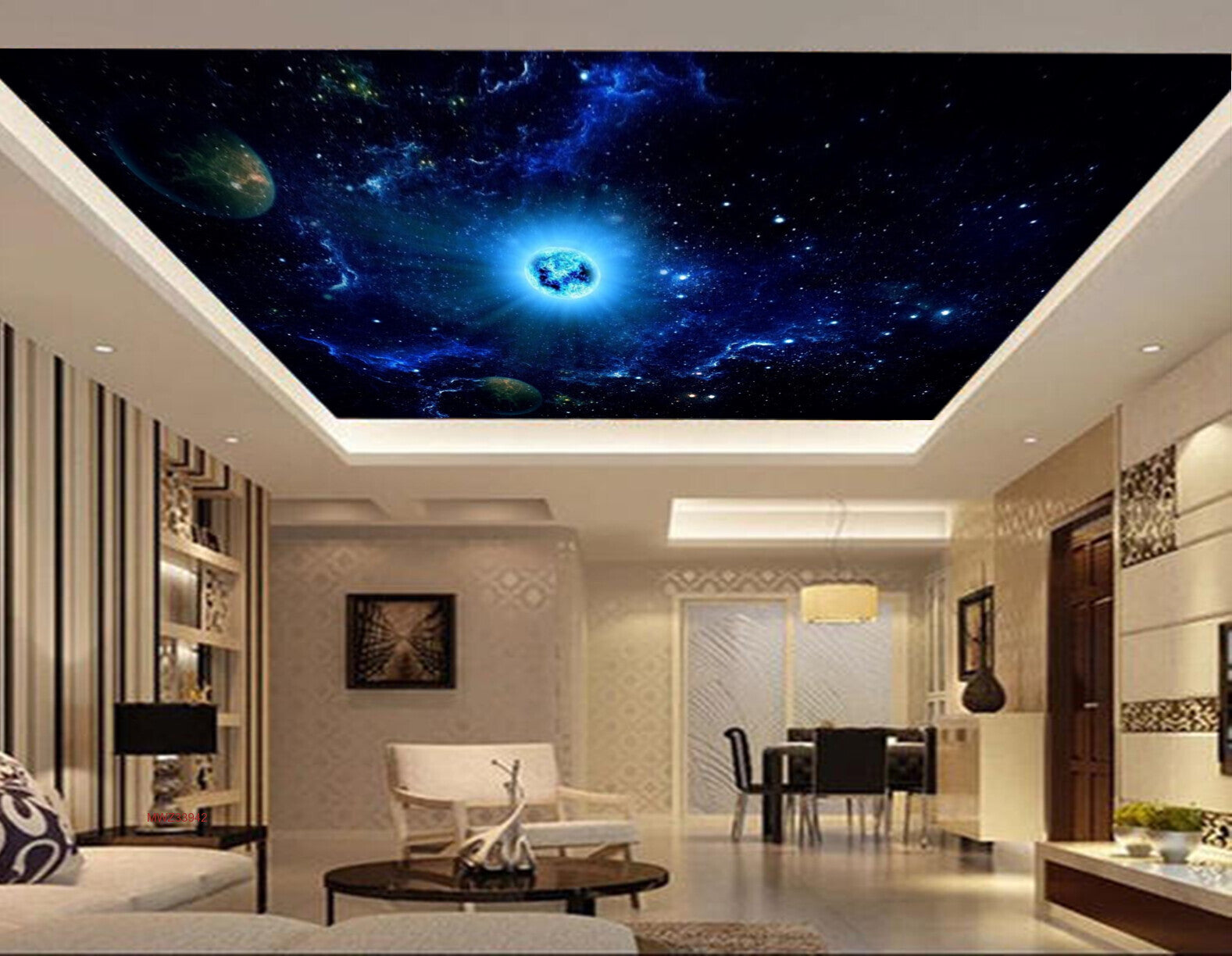 Avikalp MWZ3394 Space Planets Stars HD Wallpaper for Ceiling