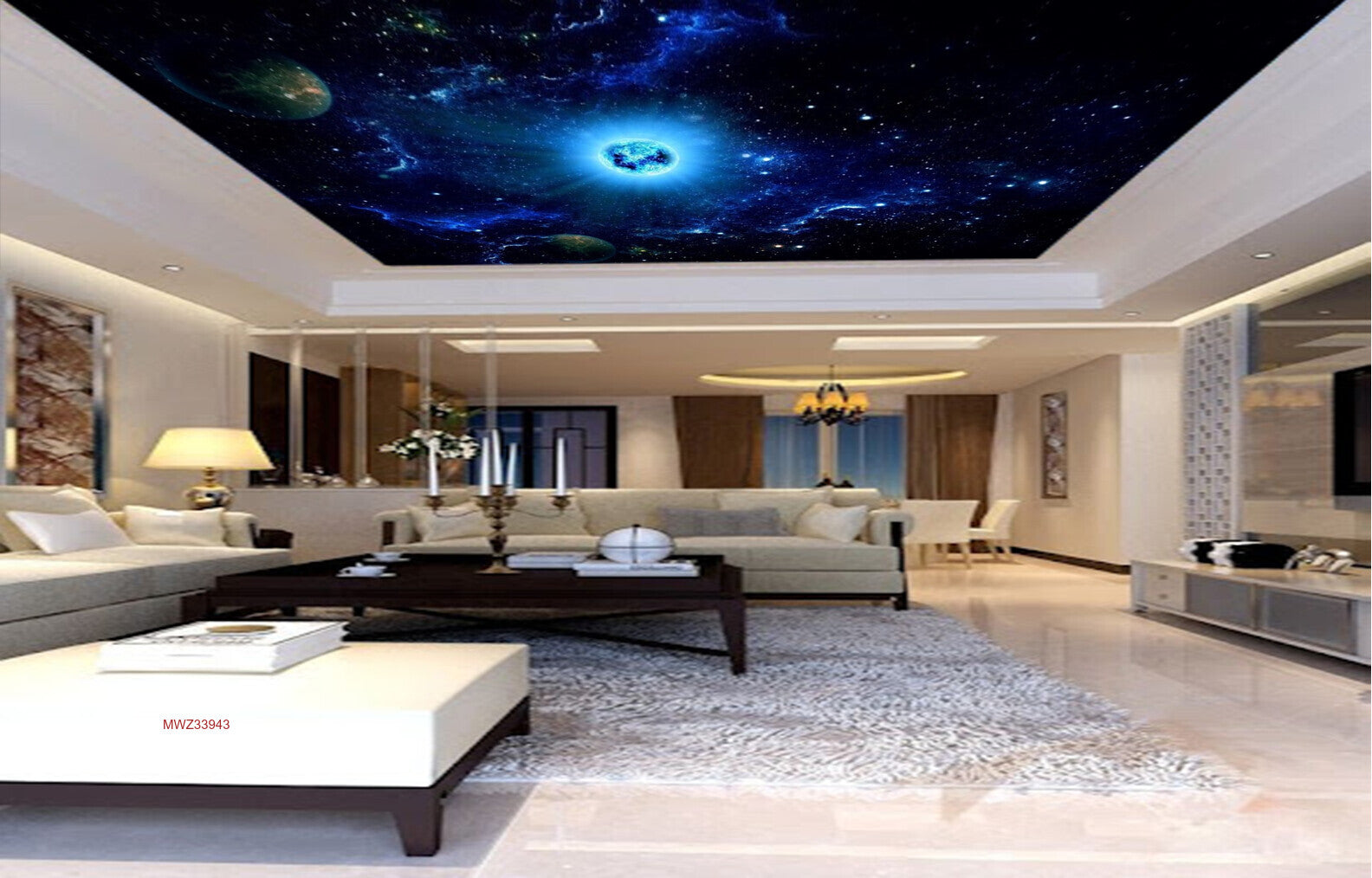 Avikalp MWZ3394 Space Planets Stars HD Wallpaper for Ceiling