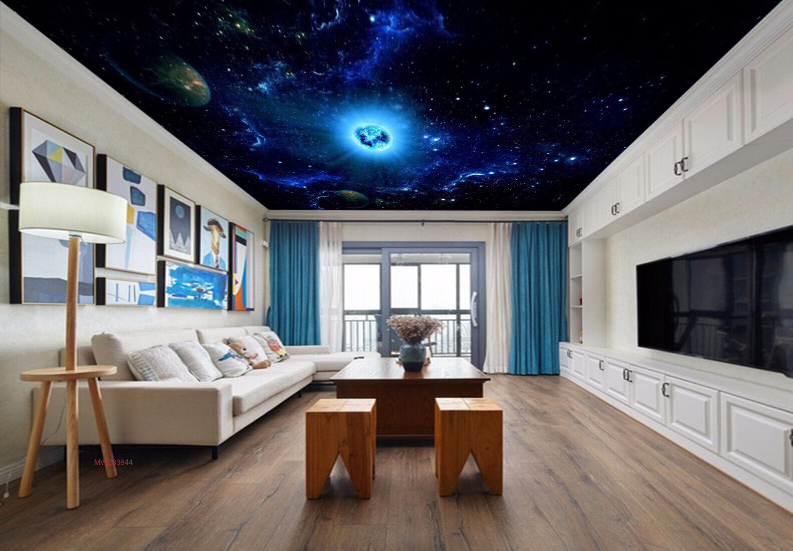 Avikalp MWZ3394 Space Planets Stars HD Wallpaper for Ceiling