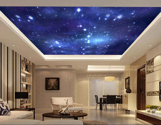 Avikalp MWZ3395 Blue Black Sky Stars HD Wallpaper for Ceiling