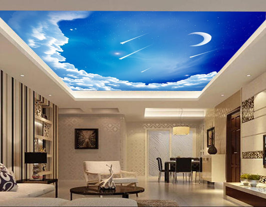 Avikalp MWZ3406 Clouds Moon Stars HD Wallpaper for Ceiling