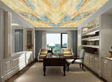 Avikalp MWZ3413 Cream Orange Blue Texture HD Wallpaper for Ceiling