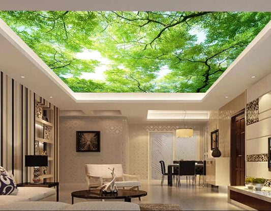 Avikalp MWZ3415 Trees Branches Green Leaves HD Wallpaper for Ceiling