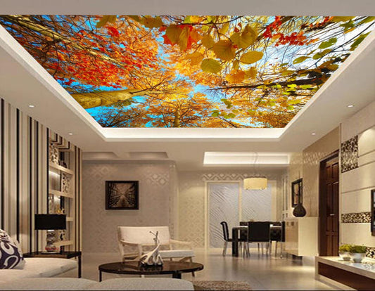 Avikalp MWZ3421 Trees Yellow Leaves Branches HD Wallpaper for Ceiling