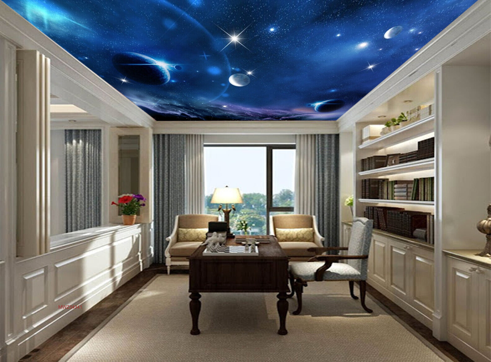 Avikalp MWZ3434 Space Moon Planets Stars HD Wallpaper for Ceiling