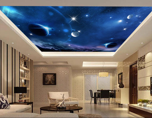 Avikalp MWZ3434 Space Moon Planets Stars HD Wallpaper for Ceiling