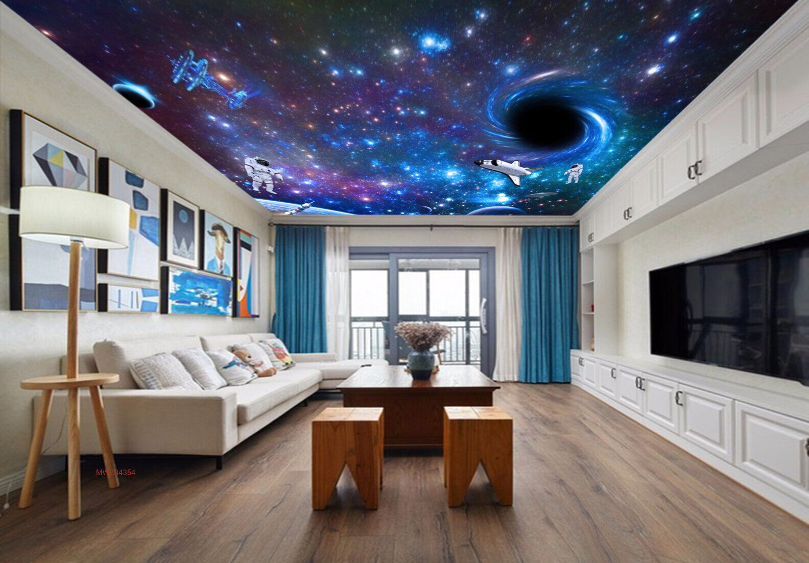 Avikalp MWZ3435 Astroneuts Rockets Stars HD Wallpaper for Ceiling