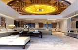 Avikalp MWZ3442 Gold Orange Flower Design HD Wallpaper for Ceiling