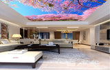 Avikalp MWZ3443 Pink Flowers Trees Birds HD Wallpaper for Ceiling