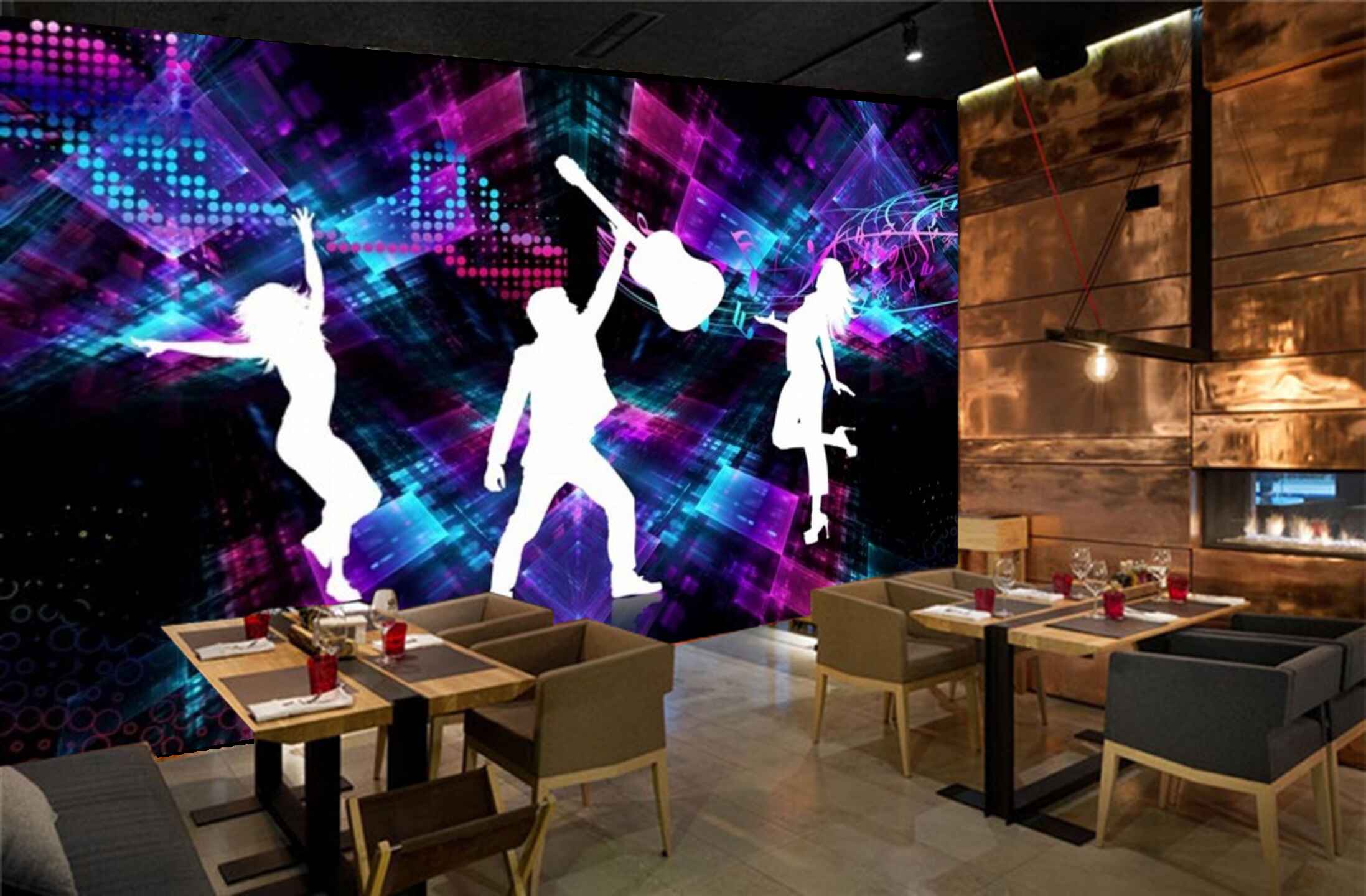 Avikalp MWZ3455 Girls Boy Dj Music HD Wallpaper for Disco Club Karaoke