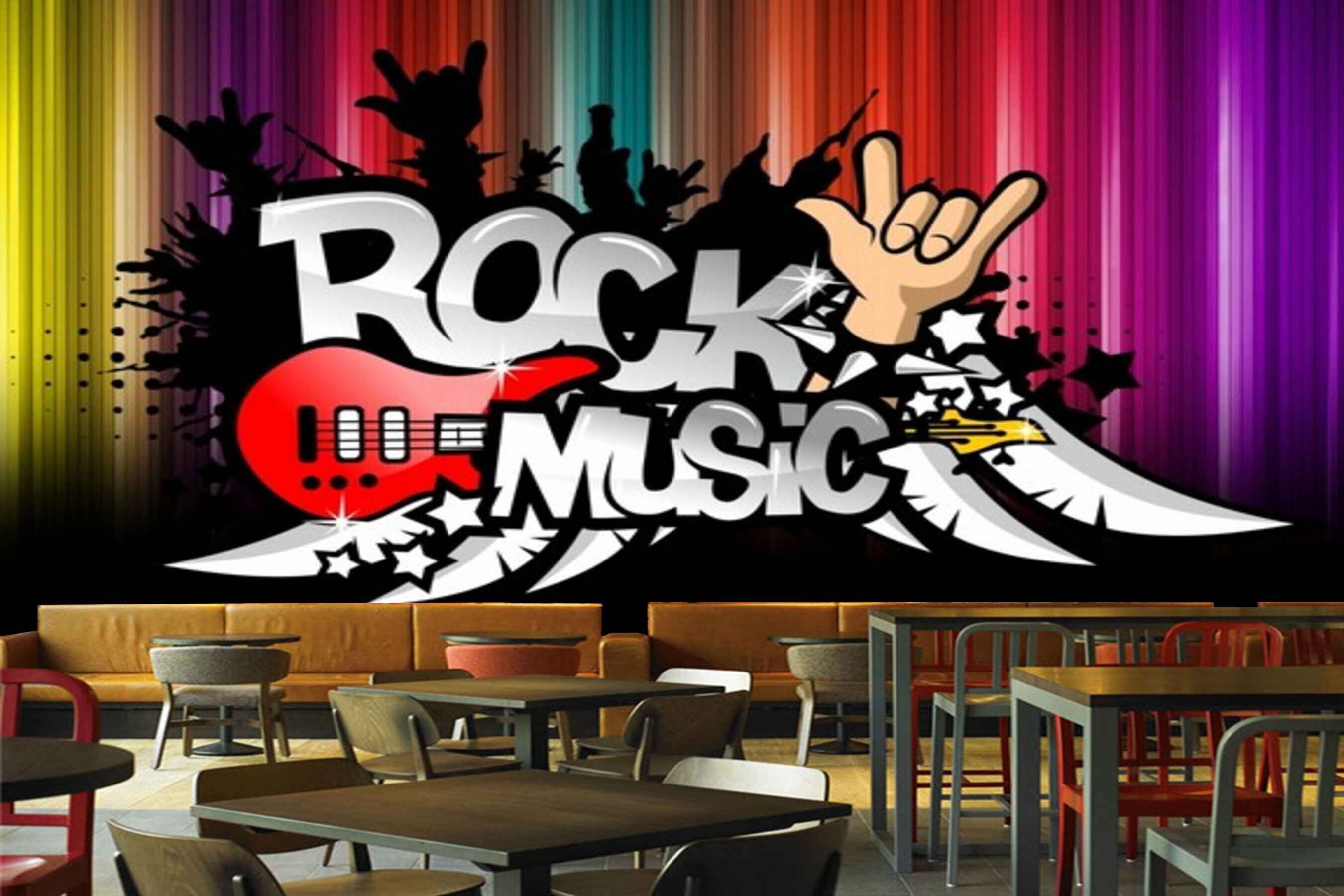 Avikalp MWZ3456 Rock Music Guitar HD Wallpaper for Disco Club Karaoke