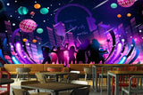 Avikalp MWZ3463 Musical Show Instruments Bubbles Stars HD Wallpaper for Disco Club Karaoke