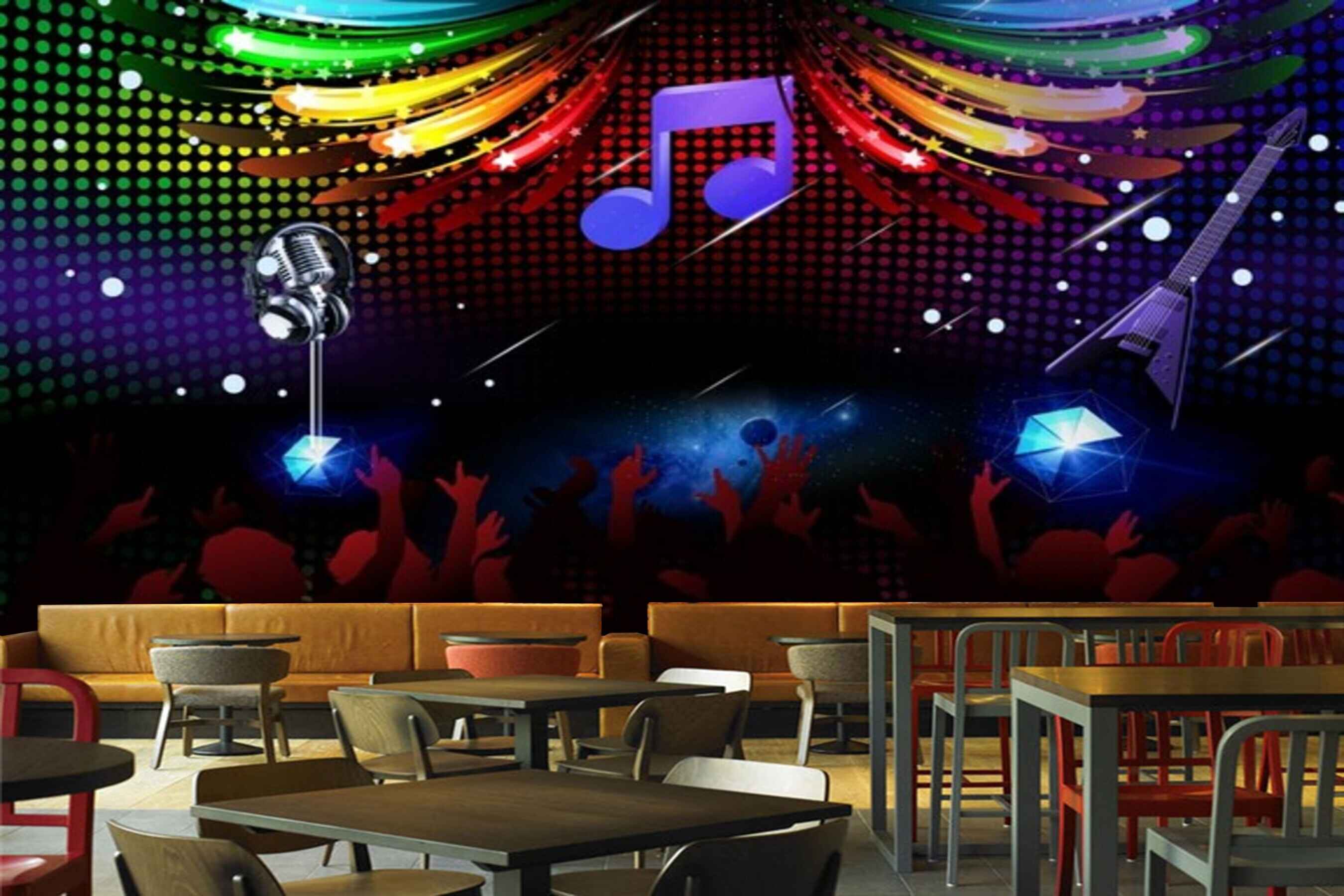 Avikalp MWZ3464 Mic Music Dj Lights HD Wallpaper for Disco Club Karaoke