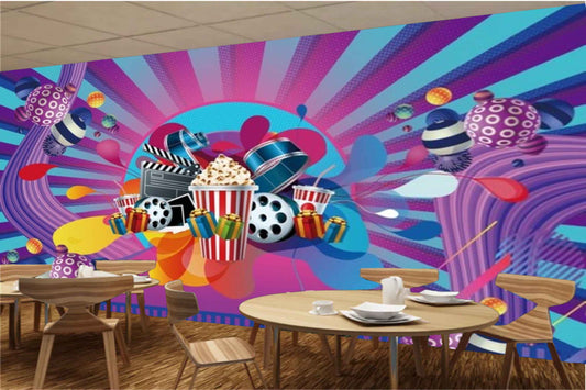 Avikalp MWZ3469 Musical Instruments Bubbles Popcorn Gifts HD Wallpaper for Disco Club Karaoke