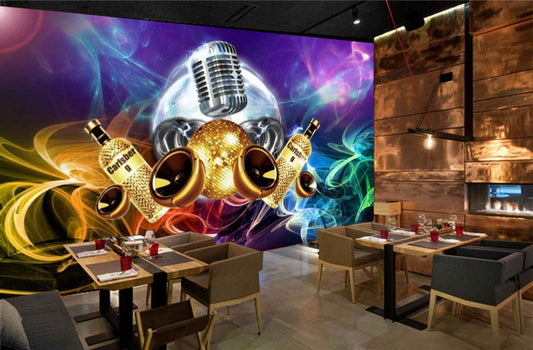 Avikalp MWZ3471 Musicals Vibes Mic Carisberg Bottles HD Wallpaper for Disco Club Karaoke