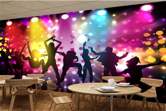 Avikalp MWZ3475 Lights Music Singers Bubbles HD Wallpaper for Disco Club Karaoke