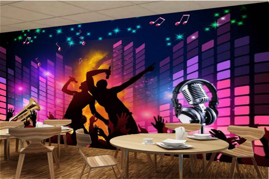 Avikalp MWZ3479 Singers Music Mic Instruments HD Wallpaper for Disco Club Karaoke