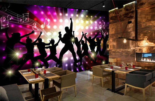 Avikalp MWZ3480 Music Singing Dancing Show Stars HD Wallpaper for Disco Club Karaoke