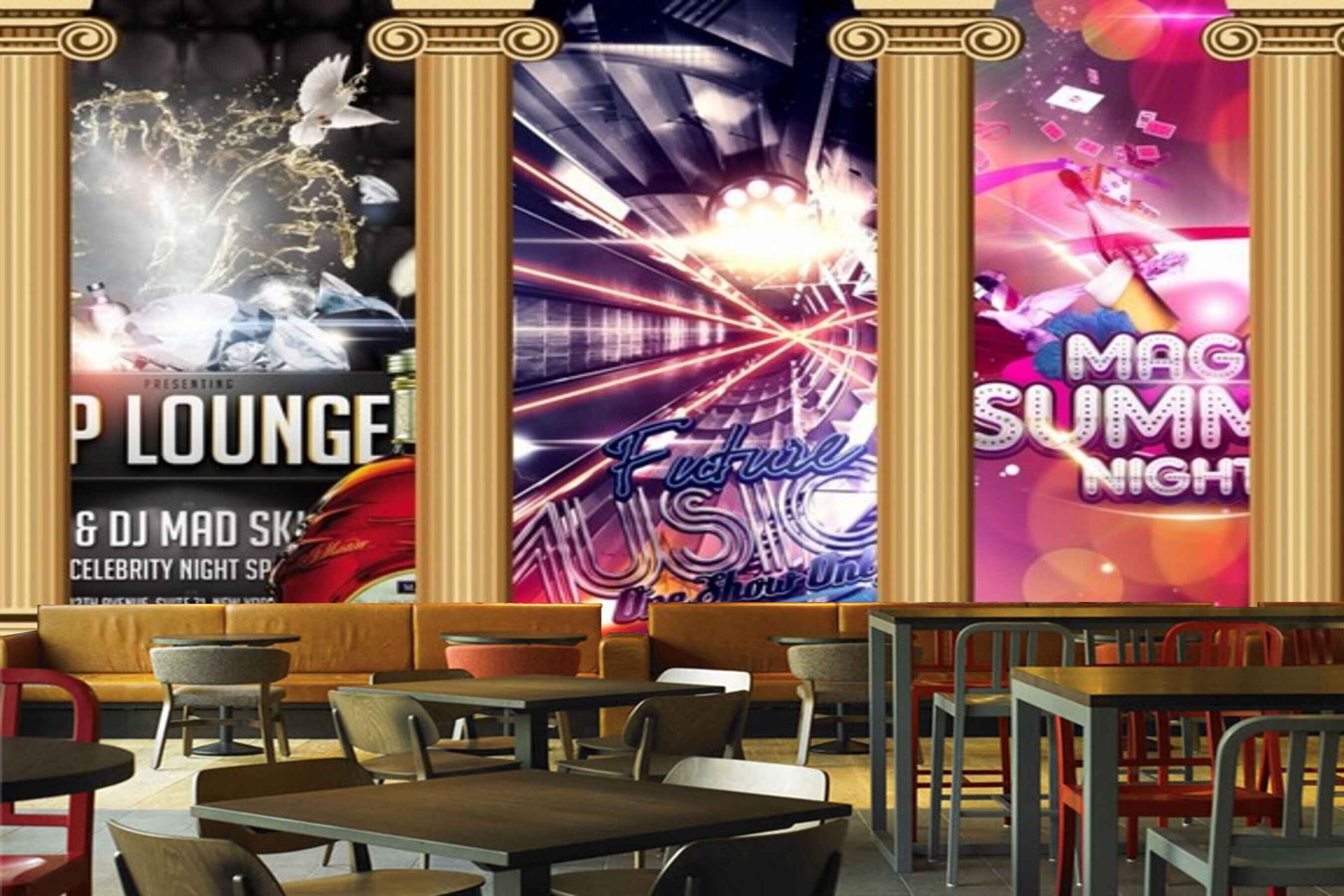 Avikalp MWZ3493 Music Magic Summer Nights HD Wallpaper for Disco Club Karaoke