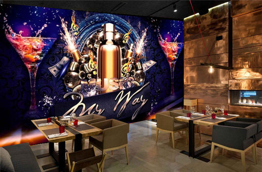 Avikalp MWZ3494 My Day Music Instruments Drinks Wine HD Wallpaper for Disco Club Karaoke
