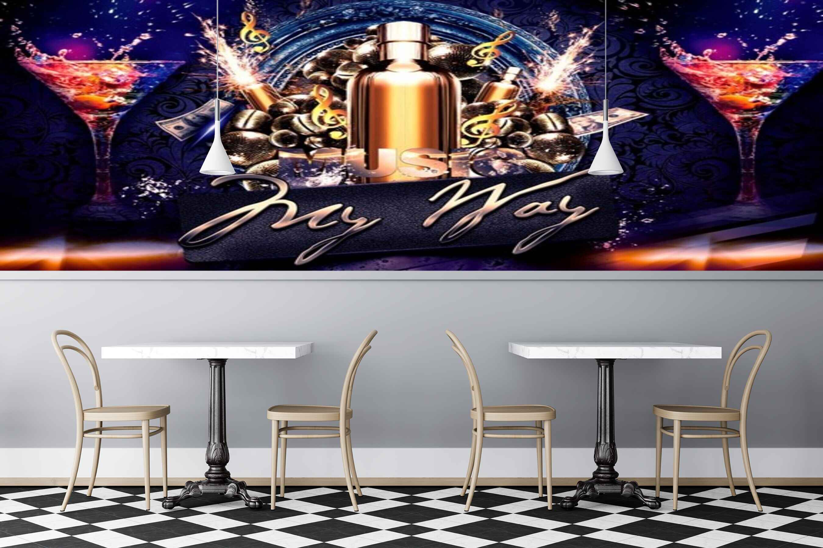 Avikalp MWZ3494 My Day Music Instruments Drinks Wine HD Wallpaper for Disco Club Karaoke