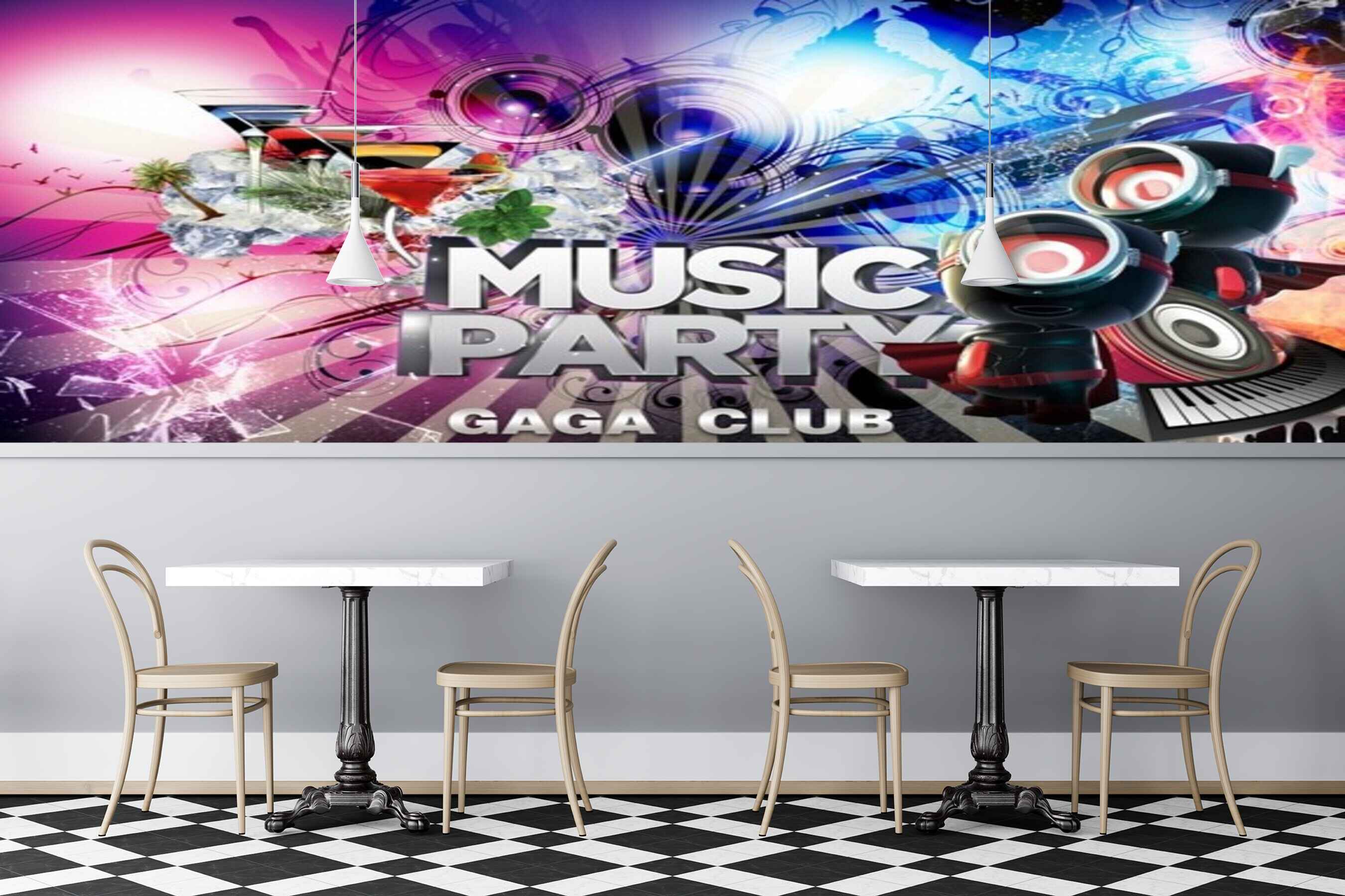 Avikalp MWZ3498 Music Party Gaga Club HD Wallpaper for Disco Club Karaoke