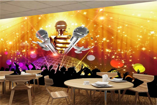 Avikalp MWZ3503 Music Mic Singers Dancers HD Wallpaper for Disco Club Karaoke